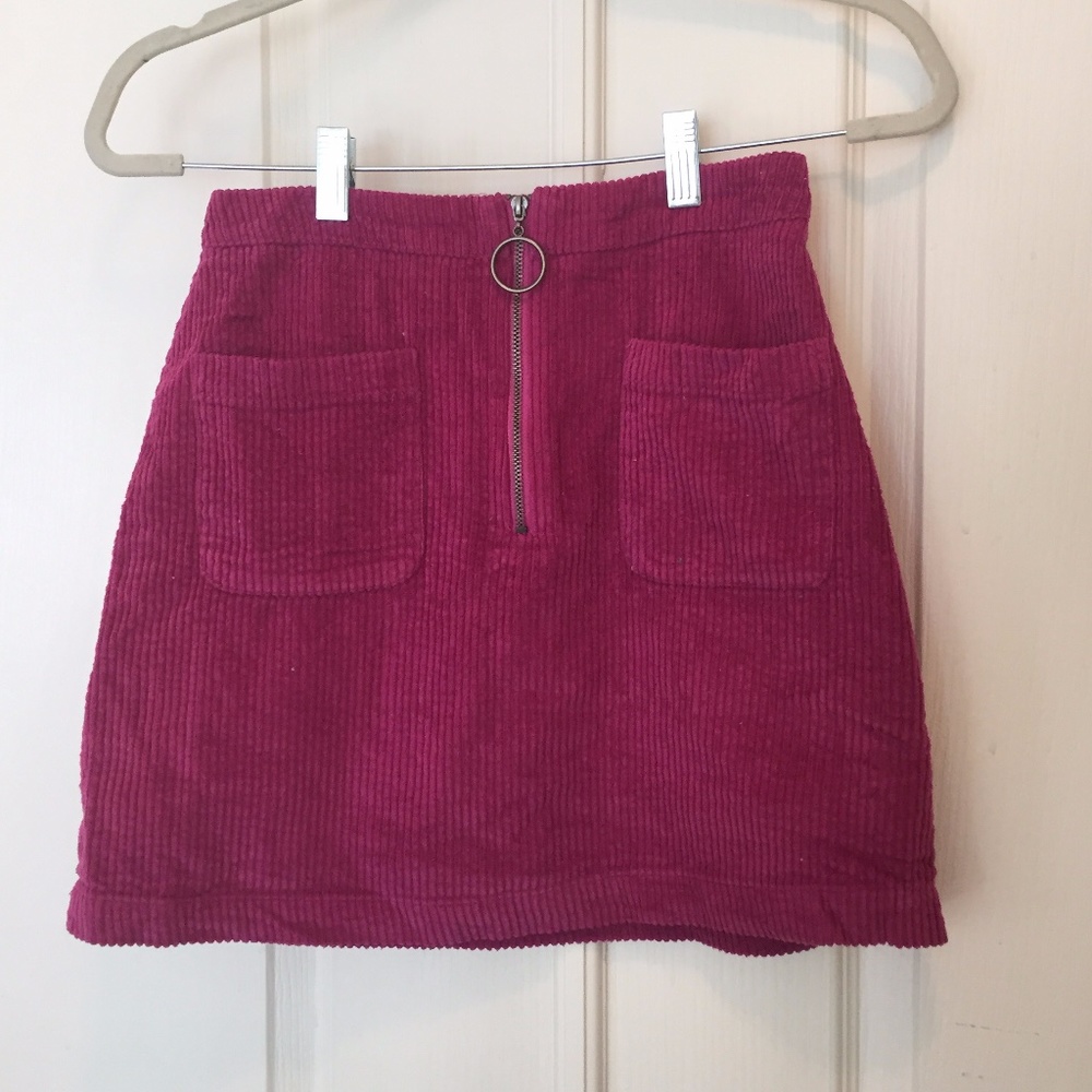 Pink Corduroy Skirt